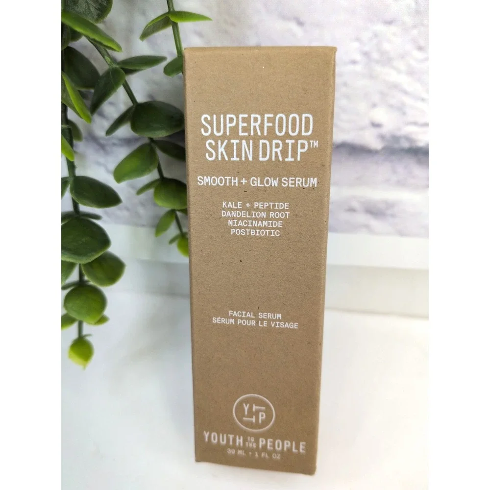 NIB😍YOUTH TO THE PEOPLE Superfood Skin Drip Smooth +Glow Barrier Serum 1ozFULL